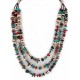 Certified Authentic 3 Strand Navajo .925 Sterling Silver Natural Turquoise Multicolor Native American Necklace 25282