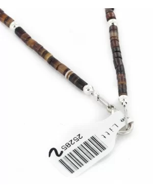 Certified Authentic Navajo .925 Sterling Silver Natural Turquoise Heishi Amethyst Native American Necklace 25285-2