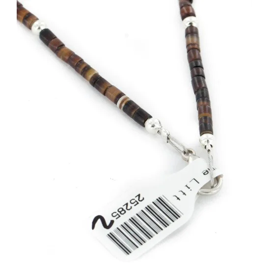Certified Authentic Navajo .925 Sterling Silver Natural Turquoise Heishi Amethyst Native American Necklace 25285-2 Certified Authentic Navajo .925 Sterling Silver Natural Turquoise Heishi Amethyst Native American Necklace 25285-2