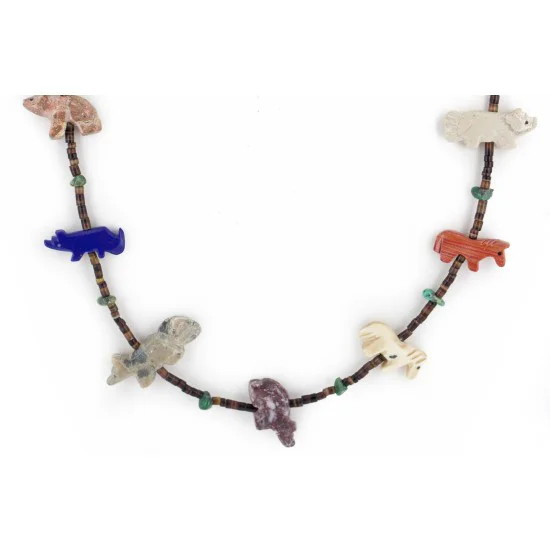 Certified Authentic Navajo .925 Sterling Silver Natural Turquoise Heishi Multicolor Stones Native American Necklace 16084-1 Certified Authentic Navajo .925 Sterling Silver Natural Turquoise Heishi Multicolor Stones Native American Necklace 16084-1