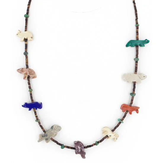 Certified Authentic Navajo .925 Sterling Silver Natural Turquoise Heishi Multicolor Stones Native American Necklace 16084-1 Certified Authentic Navajo .925 Sterling Silver Natural Turquoise Heishi Multicolor Stones Native American Necklace 16084-1