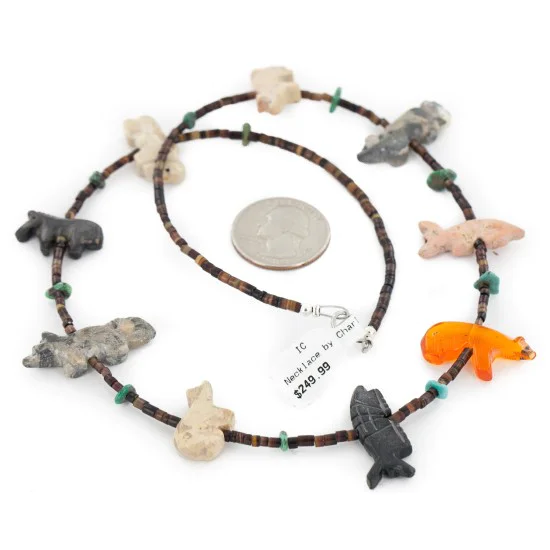 Certified Authentic Navajo .925 Sterling Silver Natural Turquoise Heishi Multicolor Stones Native American Necklace 16084-4 Certified Authentic Navajo .925 Sterling Silver Natural Turquoise Heishi Multicolor Stones Native American Necklace 16084-4