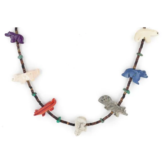 Certified Authentic Navajo .925 Sterling Silver Natural Turquoise Multicolor Stones Heishi Native American Necklace 16084-2 Certified Authentic Navajo .925 Sterling Silver Natural Turquoise Multicolor Stones Heishi Native American Necklace 16084-2