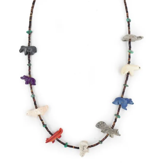 Certified Authentic Navajo .925 Sterling Silver Natural Turquoise Multicolor Stones Heishi Native American Necklace 16084-2 Certified Authentic Navajo .925 Sterling Silver Natural Turquoise Multicolor Stones Heishi Native American Necklace 16084-2