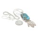 Feather Certified Authentic .925 Sterling Silver Handmade Navajo Natural Turquoise Native American Necklace 14990