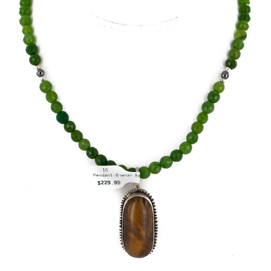 .925 Sterling Silver Handmade Certified Authentic Navajo Tigers Eye and Quartz Native American Necklace 24125-16076-6 .925 Sterling Silver Handmade Certified Authentic Navajo Tigers Eye and Quartz Native American Necklace 24125-16076-6