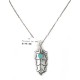 .925 Sterling Silver Handmade Certified Authentic Mistletoe Navajo Natural Turquoise Native American Necklace 16088-201