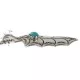 .925 Sterling Silver Handmade Certified Authentic Mistletoe Navajo Natural Turquoise Native American Necklace 16088-201