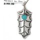 .925 Sterling Silver Handmade Certified Authentic Mistletoe Navajo Natural Turquoise Native American Necklace 16088-201
