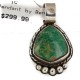 .925 Sterling Silver Handmade Certified Authentic Natural Turquoise Native American Pendant  14982