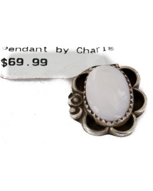 .925 Sterling Silver Handmade Certified Authentic Navajo Natural Mother of Pearl Native American Pendant 16088-11 .925 Sterling Silver Handmade Certified Authentic Navajo Natural Mother of Pearl Native American Pendant 16088-11