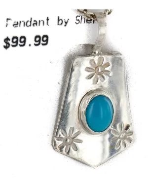 Certified Authentic .925 Sterling Silver Handmade Navajo Natural Turquoise Native American Necklace 24423-2 Certified Authentic .925 Sterling Silver Handmade Navajo Natural Turquoise Native American Necklace 24423-2