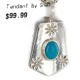 Certified Authentic .925 Sterling Silver Handmade Navajo Natural Turquoise Native American Necklace 24423-2