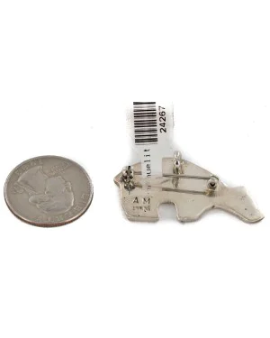 Certified Authentic Bear Navajo .925 Sterling Silver Native American Pin and Pendant 24267 Certified Authentic Bear Navajo .925 Sterling Silver Native American Pin and Pendant 24267