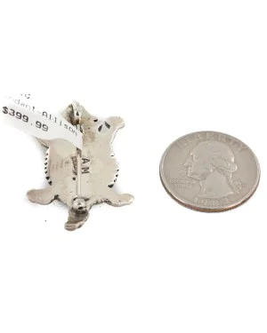 Certified Authentic Horneytoad Navajo .925 Sterling Silver Native American Pin and Pendant 24331