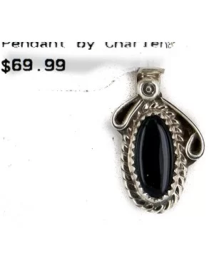 Certified Authentic Navajo .925 Sterling Silver Natural Black Onyx Native American Necklace 16088-2