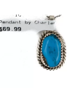 Certified Authentic Navajo .925 Sterling Silver Natural Turquoise Native American Necklace 16088-3