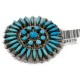 Certified Authentic Petit Point Zuni .925 Sterling Silver Natural Turquoise Native American Pin Pendant 24379