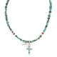 Handmade Certified Authentic Navajo .925 Sterling Silver Turquoise Native American Cross Necklace 24371-1-1601-23