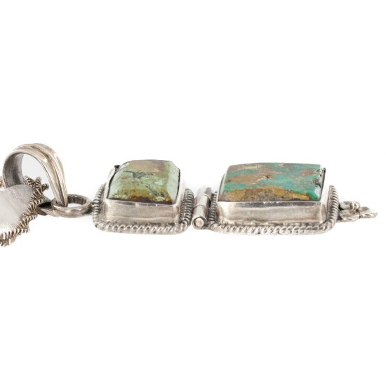 Handmade Navajo .925 Sterling Silver Natural Turquoise Native American Necklace 10050 Handmade Navajo .925 Sterling Silver Natural Turquoise Native American Necklace 10050