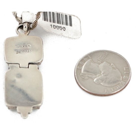Handmade Navajo .925 Sterling Silver Natural Turquoise Native American Necklace 10050 Handmade Navajo .925 Sterling Silver Natural Turquoise Native American Necklace 10050