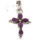 Cross Handmade Certified Authentic Zuni .925 Sterling Silver Natural Sugilite Native American Pendant 24371-5 All Products NB151129002946 24371-5 (by LomaSiiva)
