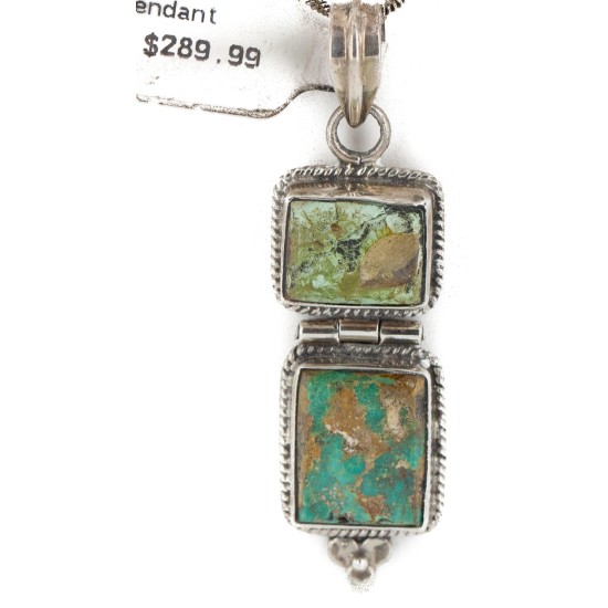 Handmade Navajo .925 Sterling Silver Natural Turquoise Native American Necklace 10050 Handmade Navajo .925 Sterling Silver Natural Turquoise Native American Necklace 10050