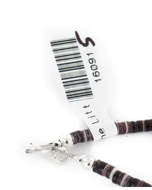 Certified Authentic Navajo .925 Sterling Silver White Howlite Black Onyx Hematite Native American Necklace 16091-5 Certified Authentic Navajo .925 Sterling Silver White Howlite Black Onyx Hematite Native American Necklace 16091-5
