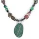 Certified Authentic Navajo .925 Sterling Silver Natural Turquoise Green Jasper Hematite Native American Necklace 16090-2