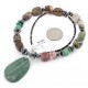 Certified Authentic Navajo .925 Sterling Silver Natural Turquoise Green Jasper Hematite Native American Necklace 16090-2
