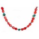 Certified Authentic Navajo .925 Sterling Silver Natural Turquoise Coral Hematite Native American Necklace 14905-1