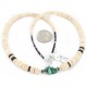 Certified Authentic Navajo .925 Sterling Silver Natural Turquoise Graduated Melon Shell Hematite Native American Necklace 14905-3