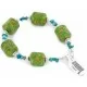 Navajo .925 Sterling Silver Natural Turquoise and Composite Gaspeite Bracelet NB151125214947 Navajo .925 Sterling Silver Natural Turquoise and Composite Gaspeite Bracelet NB151125214947