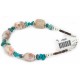 Certified Authentic Navajo .925 Sterling Silver Natural Turquoise and Jasper Native American Bracelet 12891-5