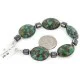 Certified Authentic Navajo .925 Sterling Silver Composite Turquoise Hematite Native American Bracelet 12892-3