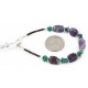 Certified Authentic Navajo .925 Sterling Silver Natural Turquoise Amethyst Native American Bracelet 12891-2