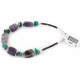 Certified Authentic Navajo .925 Sterling Silver Natural Turquoise Amethyst Native American Bracelet 12891-2