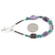Certified Authentic Navajo .925 Sterling Silver Natural Turquoise and Amethyst Native American Bracelet 12891-1