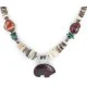 Certified Authentic Bear Navajo .925 Sterling Silver Natural Turquoise Graduated Heishi Red Jasper Hematite Native American Necklace 16090-5