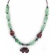 Certified Authentic Bear Navajo .925 Sterling Silver Natural Turquoise Jade Red Jasper Hematite Native American Necklace 16090-3