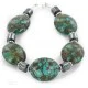 Certified Authentic Navajo .925 Sterling Silver Composite Turquoise Hematite Native American Bracelet 12892-3