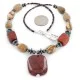 Certified Authentic Navajo .925 Sterling Silver Natural Turquoise Agate Red Jasper Hematite Native American Necklace 16092-1 Certified Authentic Navajo .925 Sterling Silver Natural Turquoise Agate Red Jasper Hematite Native American Necklace 16092-1