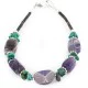Certified Authentic Navajo .925 Sterling Silver Natural Turquoise Amethyst Native American Bracelet 12891-2