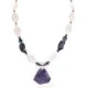 Certified Authentic Navajo .925 Sterling Silver Natural Turquoise Amethyst Pink Quartz Hematite Native American Necklace 16092-8