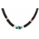 Certified Authentic Navajo .925 Sterling Silver Natural Turquoise Coral Graduated Melon Shell Native American Necklace 14905-5