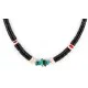 Navajo .925 Sterling Silver Natural Turquoise Coral Graduated Melon Shell Necklace 14905-5 Navajo .925 Sterling Silver Natural Turquoise Coral Graduated Melon Shell Necklace 14905-5