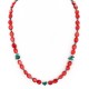 Certified Authentic Navajo .925 Sterling Silver Natural Turquoise Coral Hematite Native American Necklace 14905-1