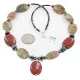 Certified Authentic Navajo .925 Sterling Silver Natural Turquoise Jasper Hematite Native American Necklace 16092-6 Certified Authentic Navajo .925 Sterling Silver Natural Turquoise Jasper Hematite Native American Necklace 16092-6
