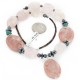 Certified Authentic Navajo .925 Sterling Silver Natural Turquoise Jasper Pink Quartz Hematite Native American Necklace 16091-2