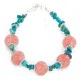 Certified Authentic Navajo .925 Sterling Silver Natural Turquoise Native American Pink Quartz Bracelet 12891-4